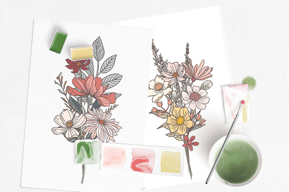 Wildflower Meadow watercolor painting kit
