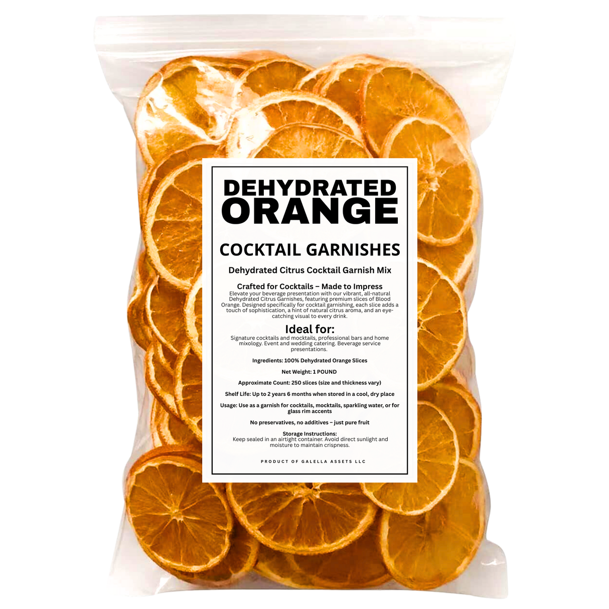 1 POUND – Dehydrated Orange Slices (Approx. 250 Slices): 1 POUND BOX