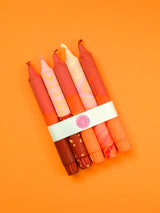 Taper candles- 5 pack Autumn Orange Mix