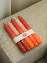 Taper candles- 5 pack Autumn Orange Mix