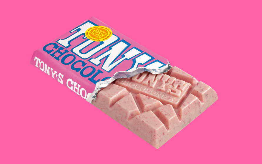 Tony's Chocolonely: White Raspberry Popping Candy
