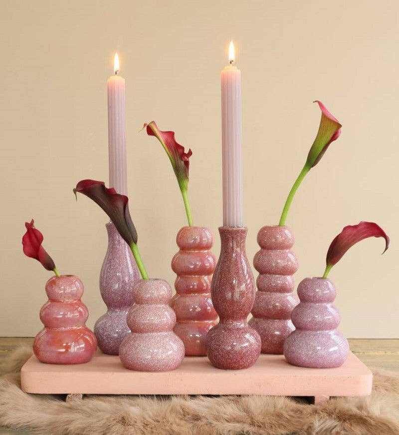 Vase Pebble h.15 Ø7 cm pink 4 assorted colors
