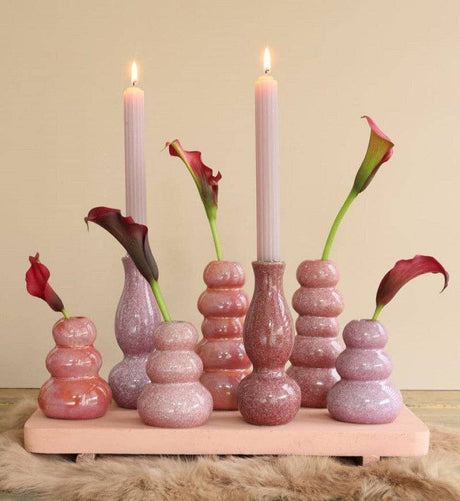 Vase Pebble h.15 Ø7 cm pink 4 assorted colors